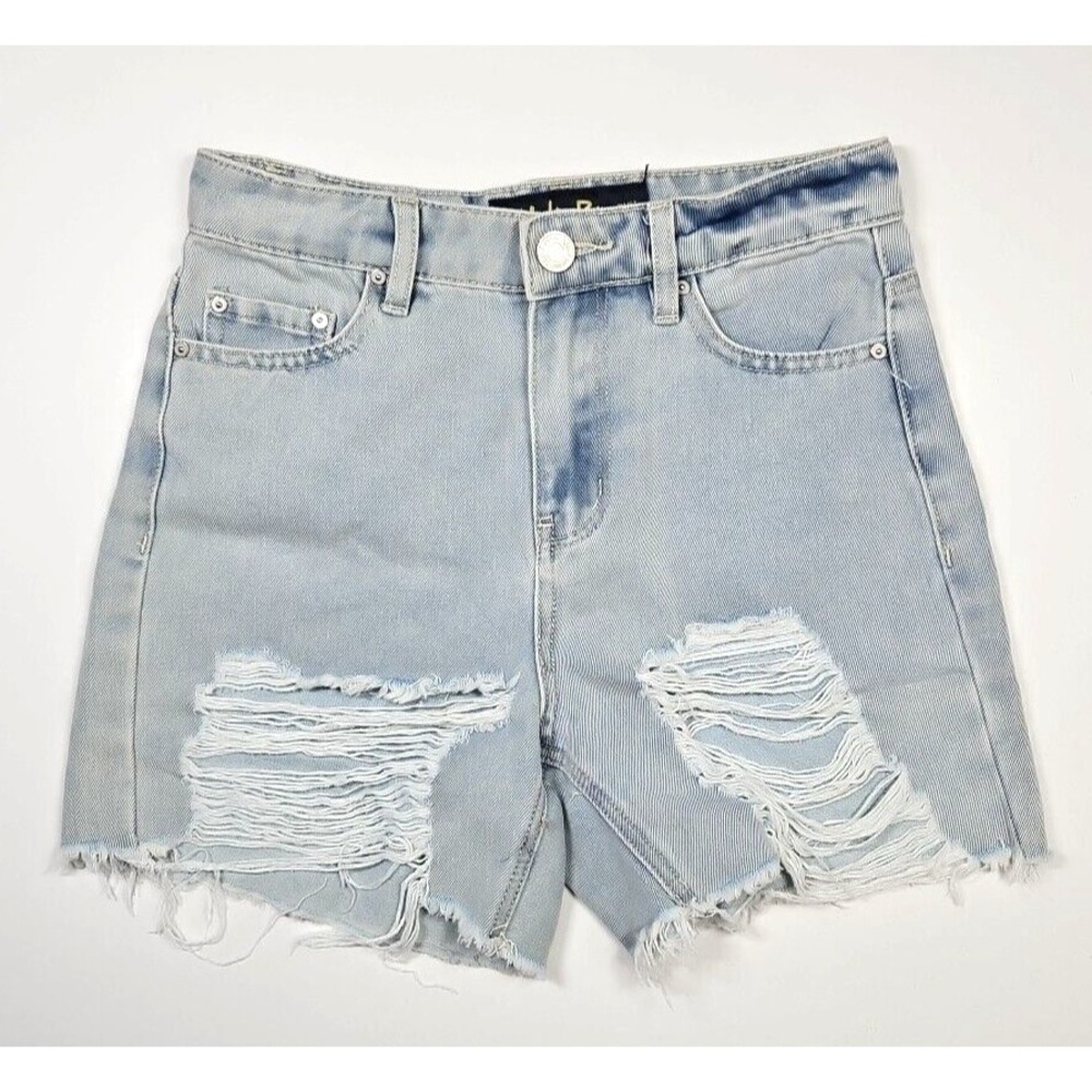 Indigo Rein Juniors Super High Rise Cut-Off Distressed Denim Shorts Size 1 - NWT